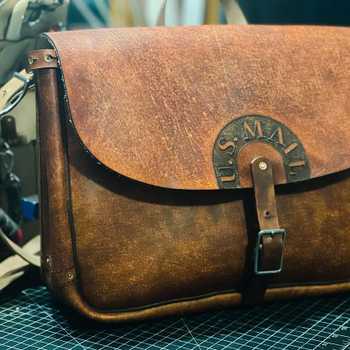 Vintage Leather US Mail Bag