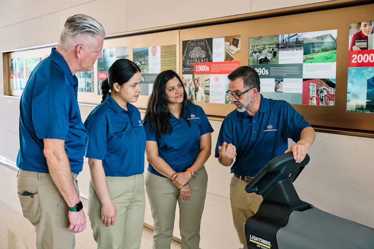 KBS crew members in a facility