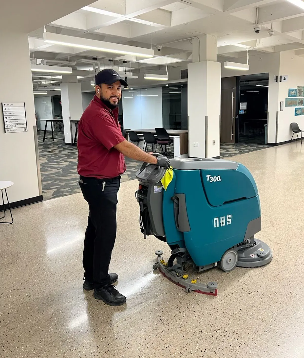 KBS crew member works in a retail space