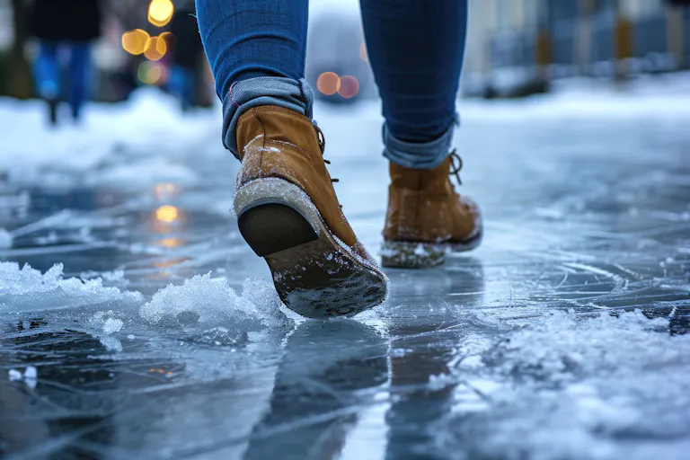 Slip and fall risks are elevated during the winter