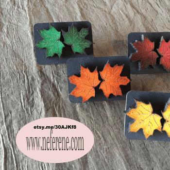 Maple leaf earring studs